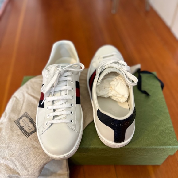 Gucci Ace Mens Leather Low Top Sneaker - Picture 8 of 9